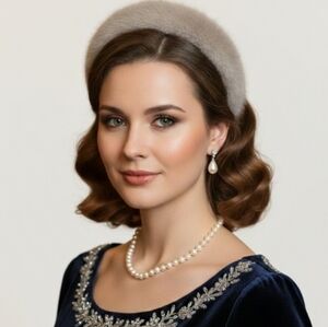 Elegant Beige Faux Fur Headband